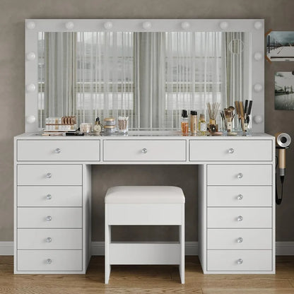 Makeup Vanity Desk with Charging Station