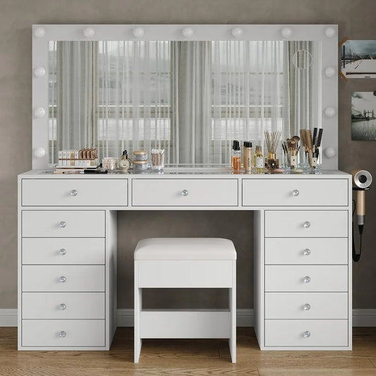 Makeup Vanity Desk with Charging Station