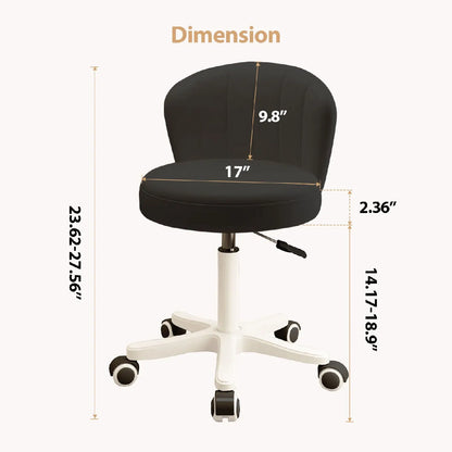 Small Round Rolling Desk Chair Armless Comfy Vanity