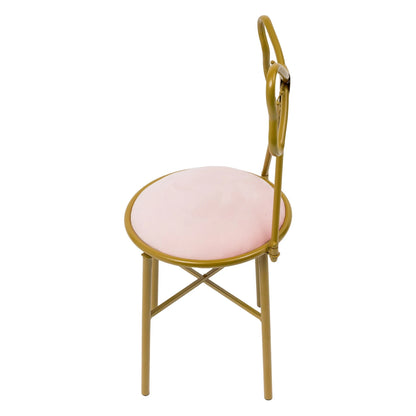 Butterfly Backrest Makeup Chair Pink Tie Vanity
