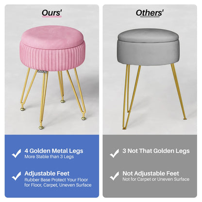 Redlife Velvet Vanity Stool Chair