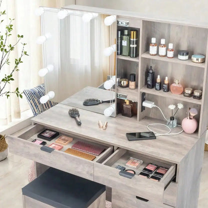 Large Vanity Table Set w/LED