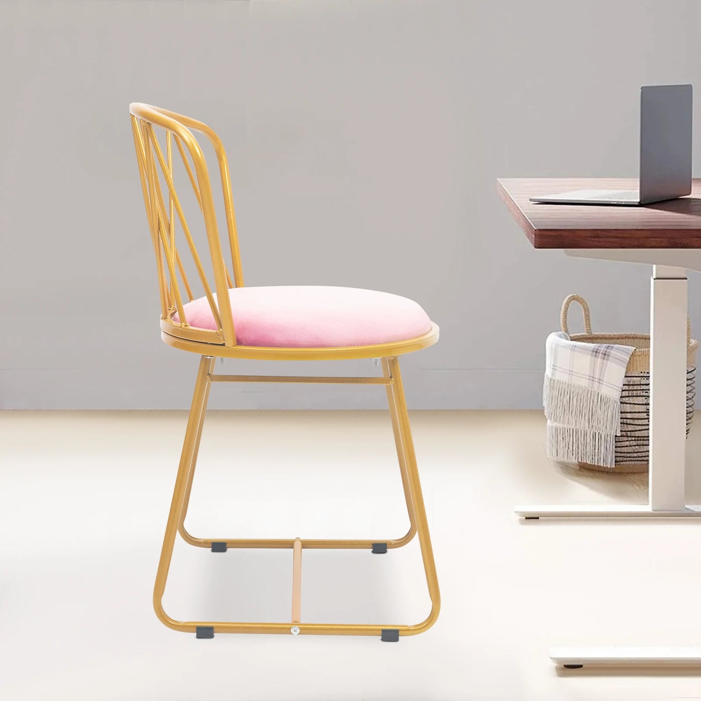 Pink Gold Iron Makeup Chair