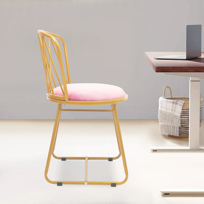 Pink Gold Iron Makeup Chair