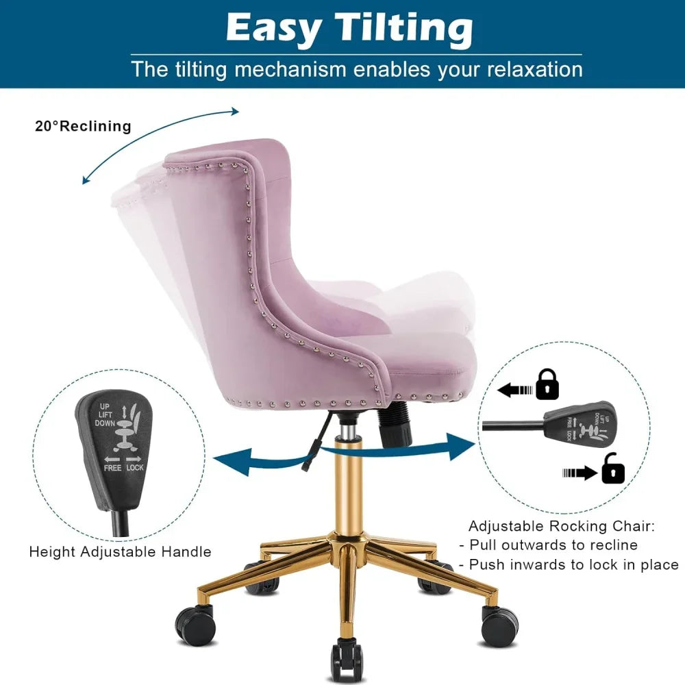 Mauve Purple Armless Home Office Desk Chair
