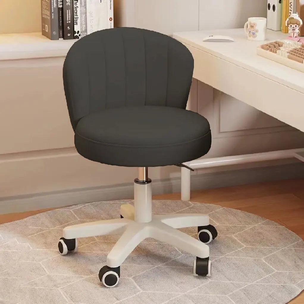Small Round Rolling Desk Chair Armless Comfy Vanity