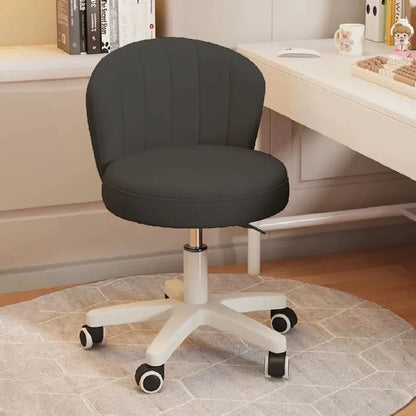 Small Round Rolling Desk Chair Armless Comfy Vanity