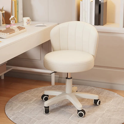 Small Round Rolling Desk Chair Armless Comfy Vanity