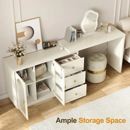 White Makeup Vanity Desk