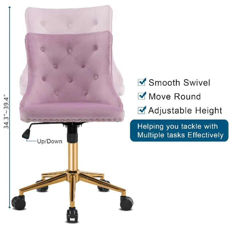 Mauve Purple Armless Home Office Desk Chair