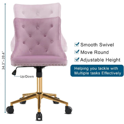Mauve Purple Armless Home Office Desk Chair
