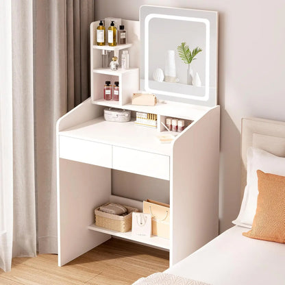 Small White Vanity Desk Set