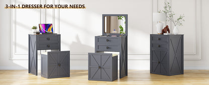 3 in 1 Farmhouse Makeup Vanity